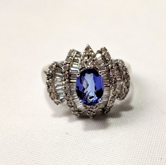 14k Tanzanite Diamond Cocktail Ring - Picture 2 of 8